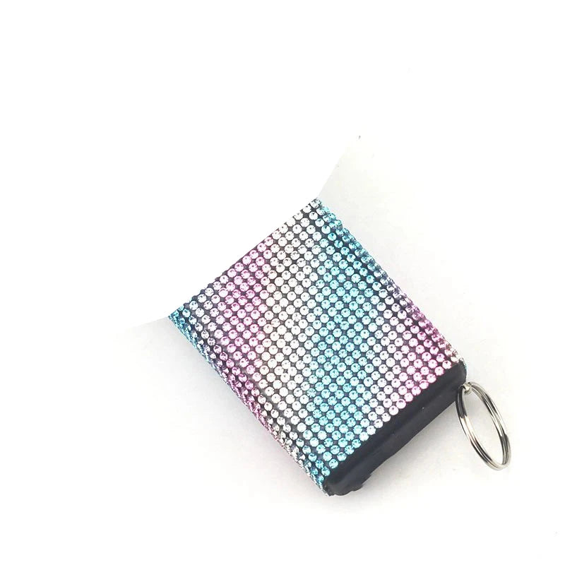 New Fashion Outdoor Women Self-Defense Keychain Rhinestone Jewely LED Flashlight Product