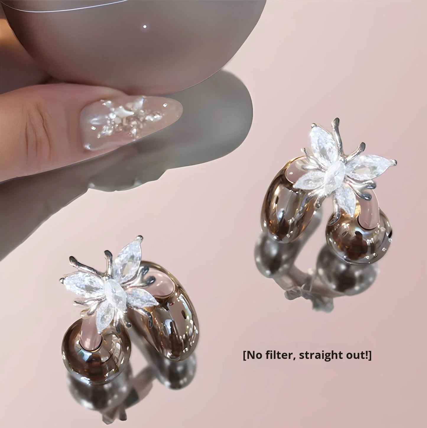 Luxury Butterfly Earring Bluetooth Earphones Clip-On Wireless Sports Headphones High Appearance Long Battery Life Headset