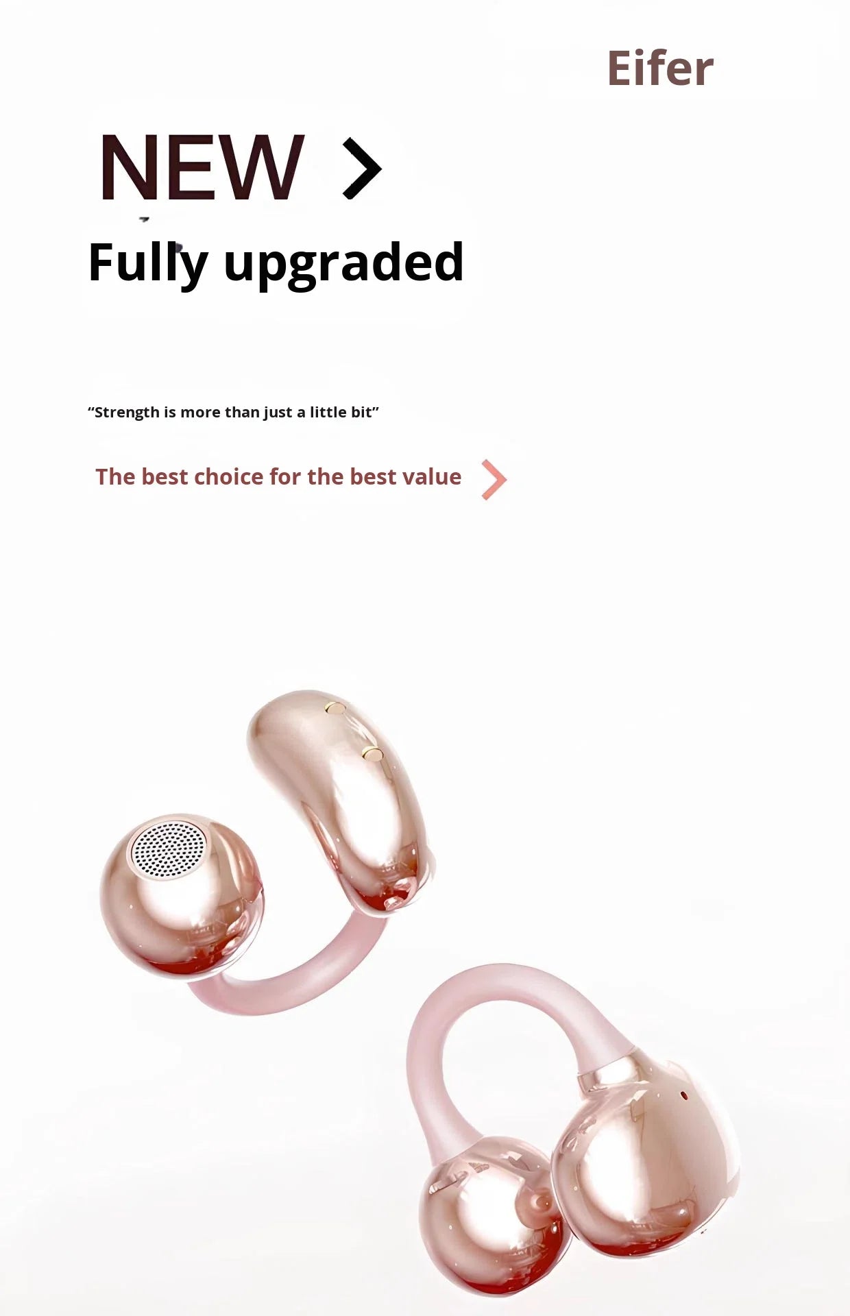 Luxury Butterfly Earring Bluetooth Earphones Clip-On Wireless Sports Headphones High Appearance Long Battery Life Headset